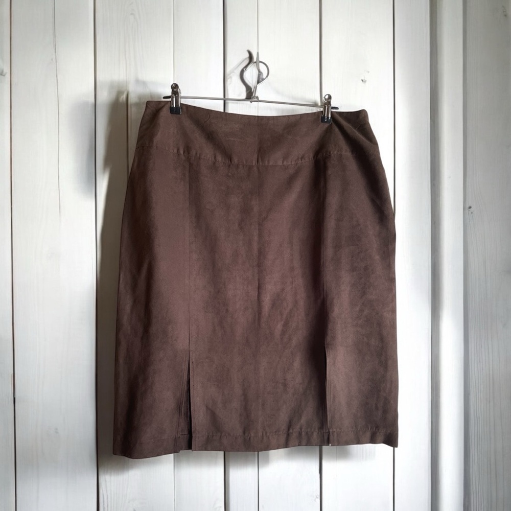 NWOT Nina Leonard Women’s Size 16 Chic Brown Skirt - Picture 4 of 12